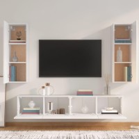 Vidaxl 4 Piece Tv Cabinet Set White Engineered Wood