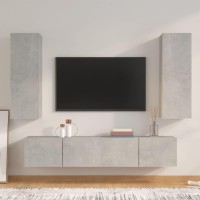 Vidaxl 4 Piece Tv Cabinet Set Concrete Gray Engineered Wood