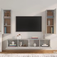 Vidaxl 4 Piece Tv Cabinet Set Concrete Gray Engineered Wood