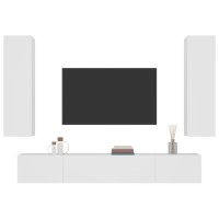 vidaXL 4 Piece TV Stand Set White Engineered Wood