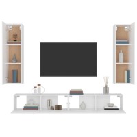 vidaXL 4 Piece TV Stand Set White Engineered Wood