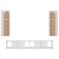 vidaXL 4 Piece TV Stand Set White Engineered Wood