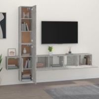 vidaXL 5 Piece TV Stand Set Concrete Gray Engineered Wood