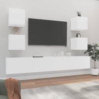 vidaXL 6 Piece TV Stand Set White Engineered Wood