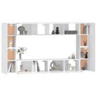 vidaXL 8 Piece TV Stand Set White Engineered Wood