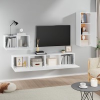 vidaXL 4 Piece TV Stand Set White Engineered Wood