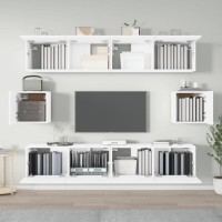 vidaXL 6 Piece TV Stand Set White Engineered Wood