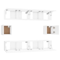 vidaXL 6 Piece TV Stand Set White Engineered Wood