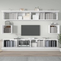 vidaXL 6 Piece TV Stand Set White Engineered Wood