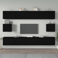 vidaXL 6 Piece TV Stand Set Black Engineered Wood