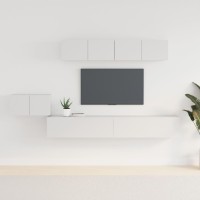 vidaXL 5 Piece TV Stand Set White Engineered Wood