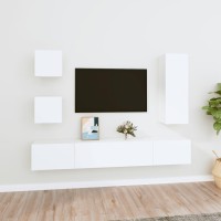 vidaXL 5 Piece TV Stand Set White Engineered Wood