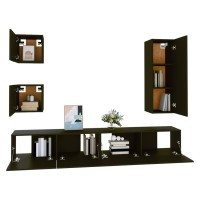 vidaXL 5 Piece TV Stand Set Black Engineered Wood