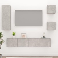 vidaXL 5 Piece TV Stand Set Concrete Gray Engineered Wood