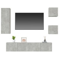 vidaXL 5 Piece TV Stand Set Concrete Gray Engineered Wood