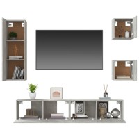 vidaXL 5 Piece TV Stand Set Concrete Gray Engineered Wood