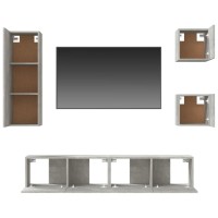 vidaXL 5 Piece TV Stand Set Concrete Gray Engineered Wood