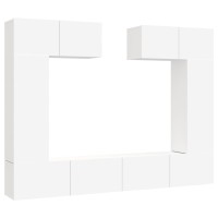 Vidaxl 6 Piece Tv Cabinet Set White Engineered Wood