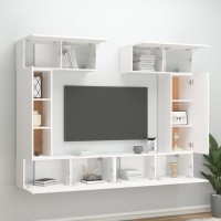 Vidaxl 6 Piece Tv Cabinet Set White Engineered Wood