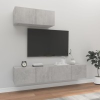 Vidaxl 3 Piece Tv Cabinet Set Concrete Gray Engineered Wood