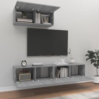 vidaXL 3 Piece TV Stand Set Gray Sonoma Engineered Wood