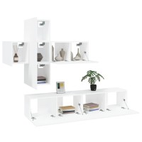 vidaXL 7 Piece TV Stand Set White Engineered Wood