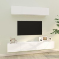 Vidaxl 4 Piece Tv Cabinet Set White Engineered Wood