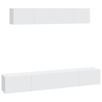 Vidaxl 4 Piece Tv Cabinet Set White Engineered Wood