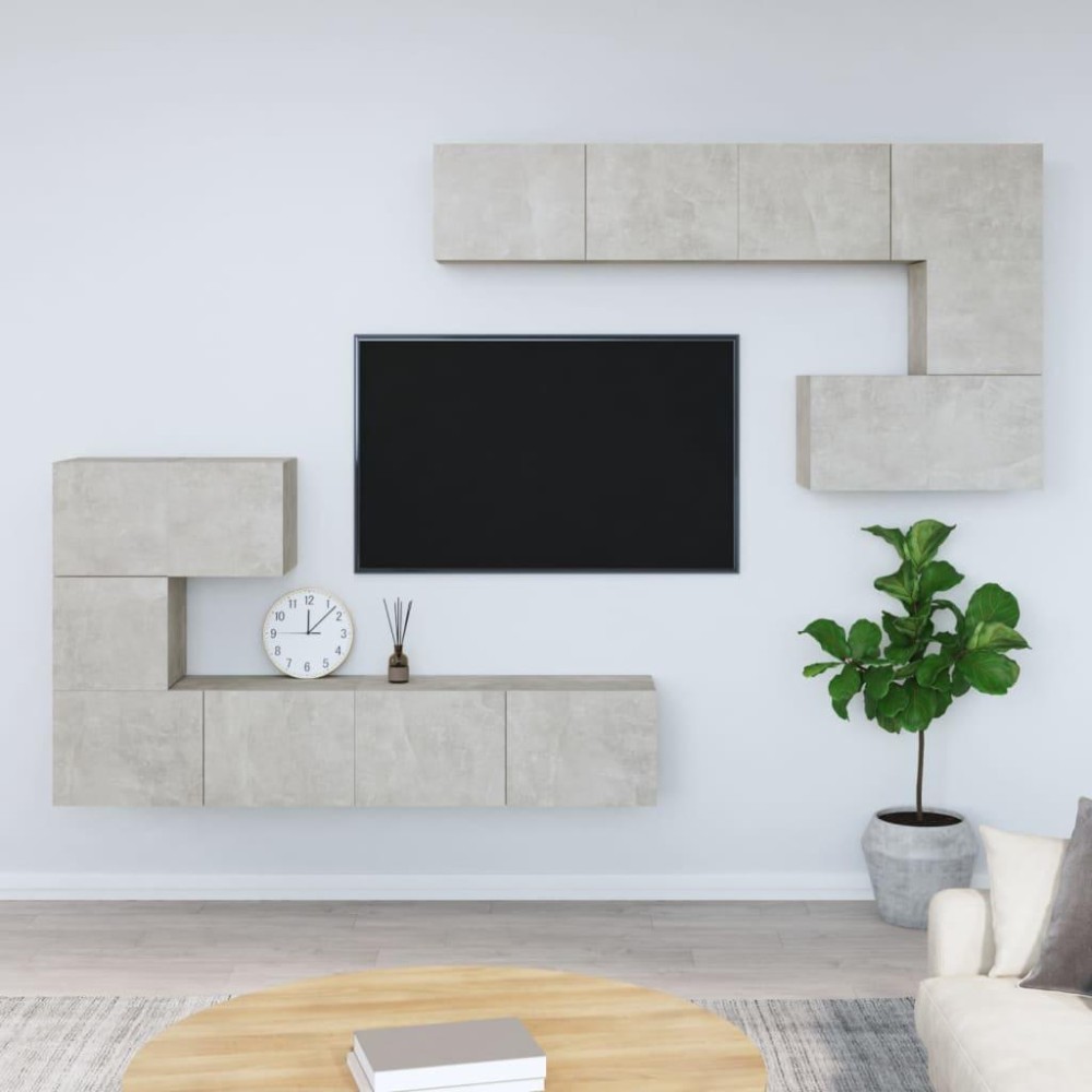 vidaXL Wall-mounted TV Stand Concrete Gray Engineered Wood