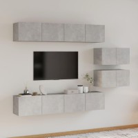 vidaXL 6 Piece TV Stand Set Concrete Gray Engineered Wood