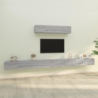 vidaXL 6 Piece TV Stand Set Gray Sonoma Engineered Wood