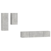 vidaXL 4 Piece TV Stand Set Concrete Gray Engineered Wood