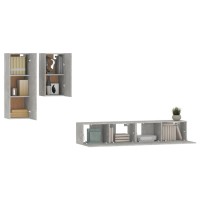 vidaXL 4 Piece TV Stand Set Concrete Gray Engineered Wood