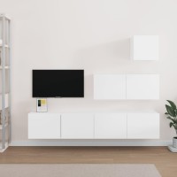 vidaXL 4 Piece TV Stand Set White Engineered Wood