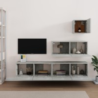 vidaXL 4 Piece TV Stand Set Concrete Gray Engineered Wood