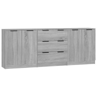 Vidaxl 3 Piece Sideboards Gray Sonoma Engineered Wood