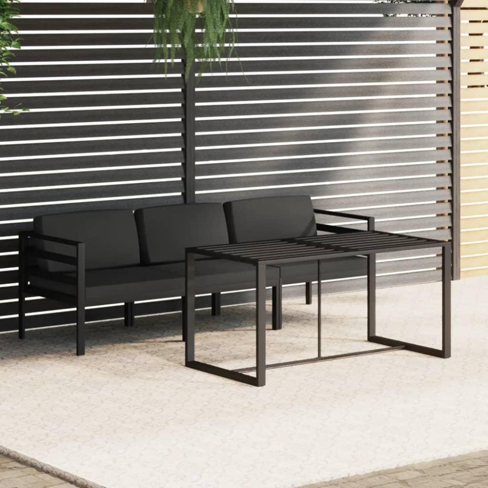 vidaXL 4 Piece Patio Lounge Set with Cushions Aluminum Anthracite