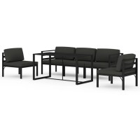 vidaXL 6 Piece Patio Lounge Set with Cushions Aluminum Anthracite