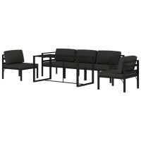 vidaXL 6 Piece Patio Lounge Set with Cushions Aluminum Anthracite