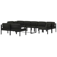 vidaXL 10 Piece Patio Lounge Set with Cushions Aluminum Anthracite