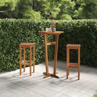 vidaXL 3 Piece Patio Bar Set Solid Wood Acacia