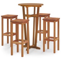 vidaXL 5 Piece Patio Bar Set Solid Wood Acacia