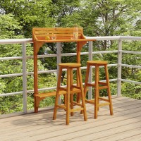 vidaXL 3 Piece Balcony Bar Set Solid Wood Acacia