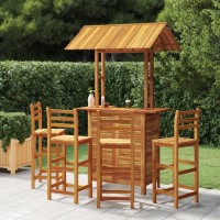 Vidaxl 5 Piece Patio Bar Set Solid Wood Acacia