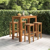 vidaXL 5 Piece Patio Bar Set Solid Wood Acacia