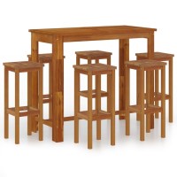 vidaXL 7 Piece Patio Bar Set Solid Wood Acacia