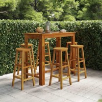 vidaXL 7 Piece Patio Bar Set Solid Wood Acacia