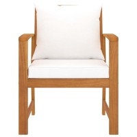 vidaXL Patio Chairs 2 pcs with Cream Cushion Solid Acacia Wood