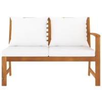 Vidaxl Patio Bench 45.1 With Cream Cushion Solid Acacia Wood