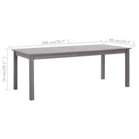 vidaXL Patio Table Gray Wash 78.7